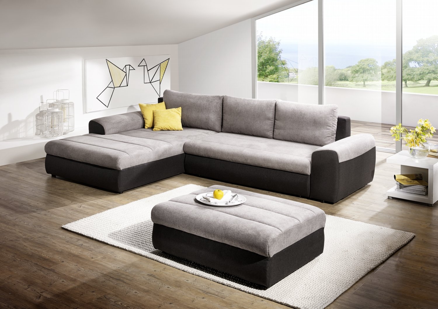 Amelia sarokgarnitúra puffal a Comfort Line kínálatából