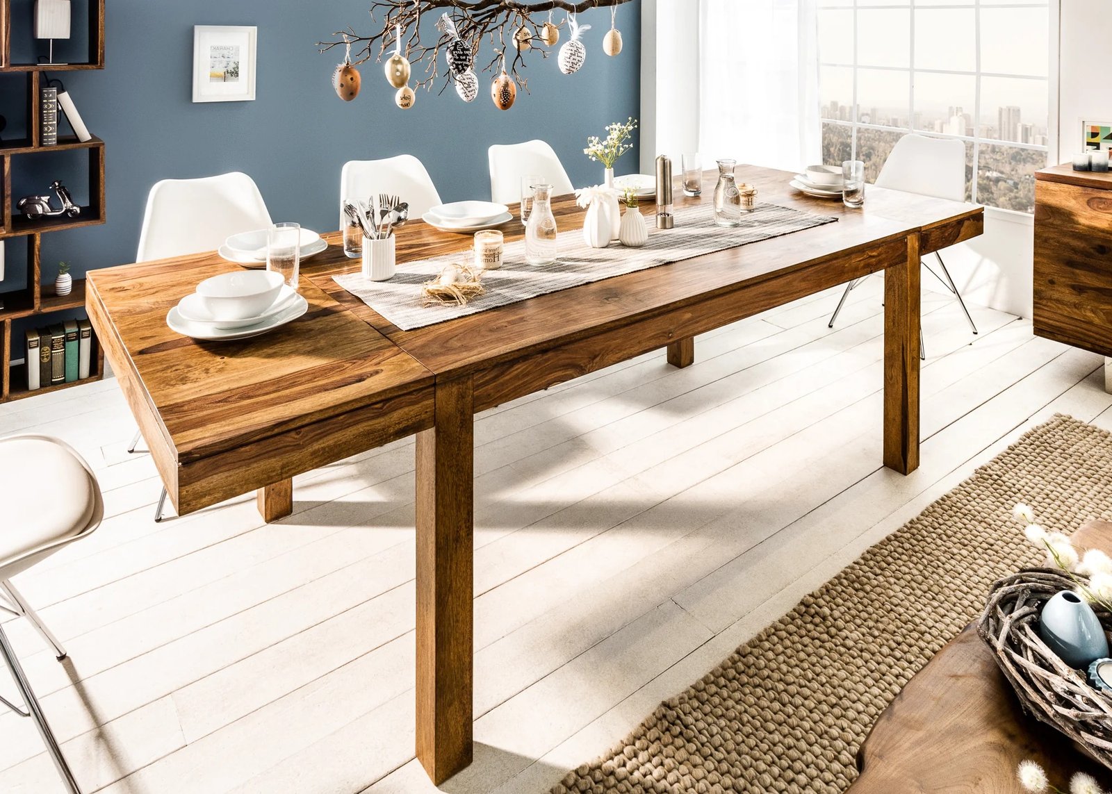 LAGOS bővíthető tömörfa étkezőasztal a Comfort Line kínálatából